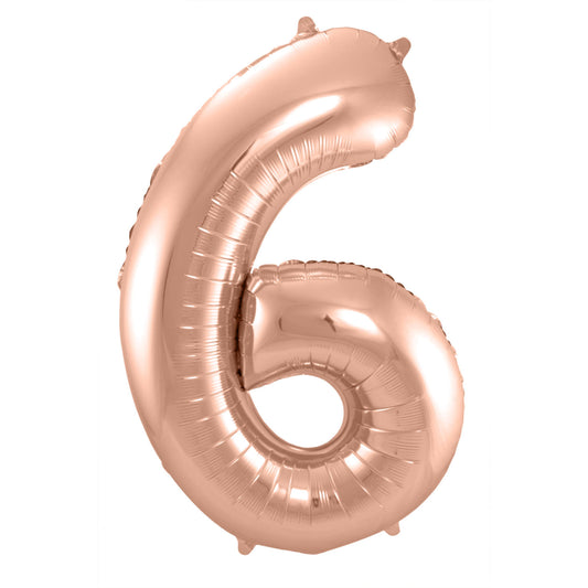 Ballon Chiffre 6 Rose Gold 86cm 