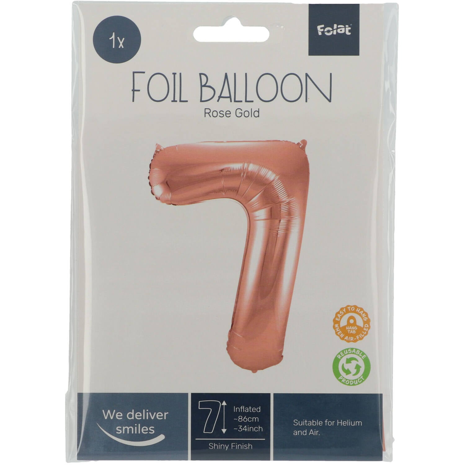 Ballon Chiffre 7 Rose Gold 86cm