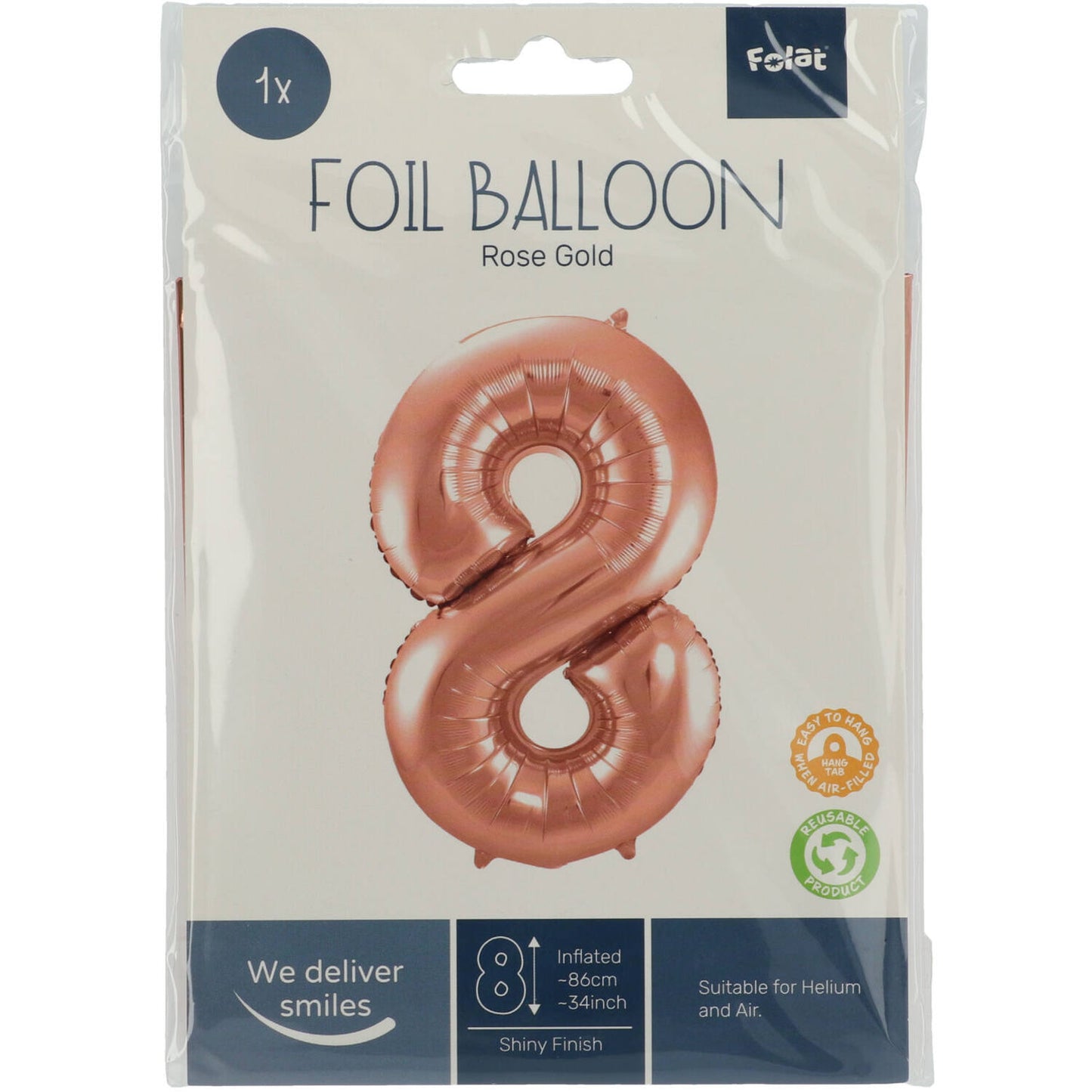 Ballon Chiffre 8 Rose Gold 86cm