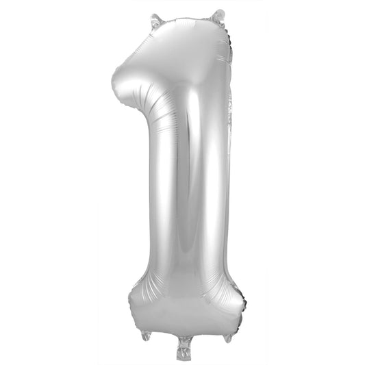 Ballon Chiffre 1 Argent 86cm 