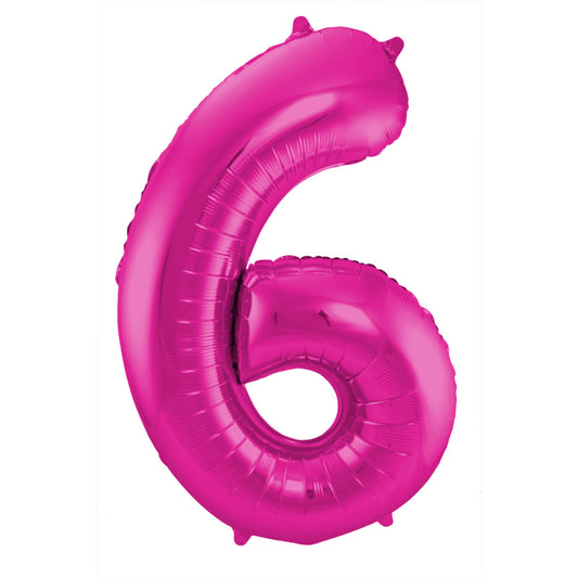 Ballon Chiffre 6 Magenta 86cm