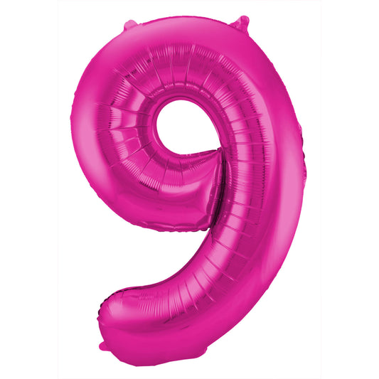 Ballon Chiffre 9 Magenta 86cm