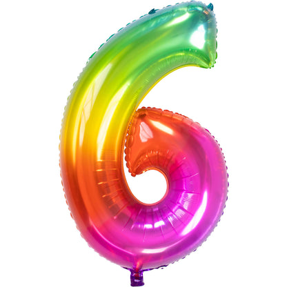 Ballon Chiffre 6 Multicolore 86cm 