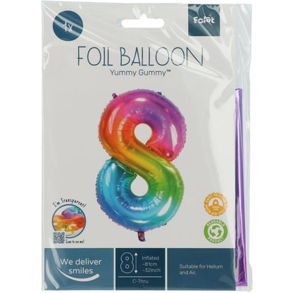 Ballon Chiffre 8 Multicolore 86cm