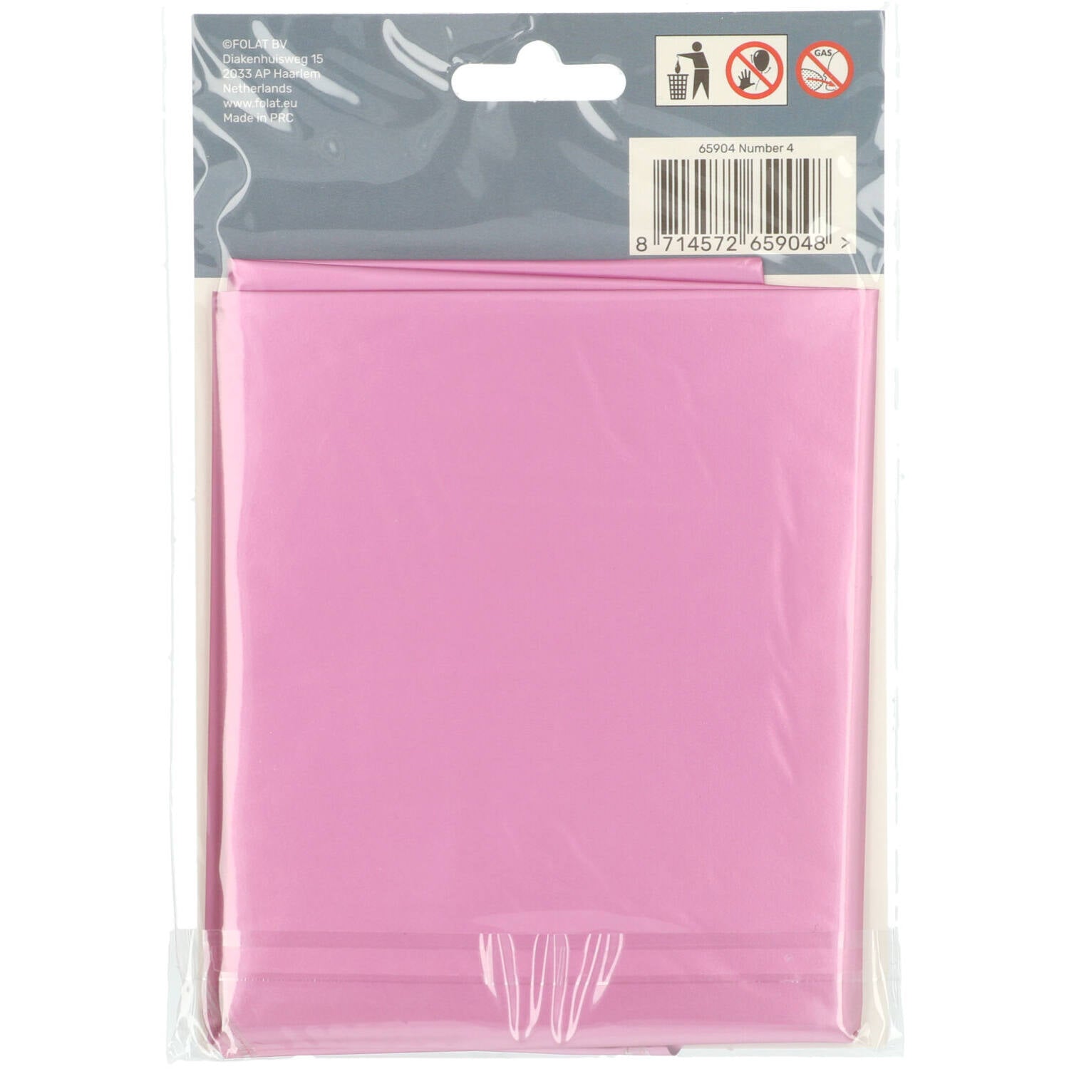 Ballon Chiffre 4 Rose Mat  86cm