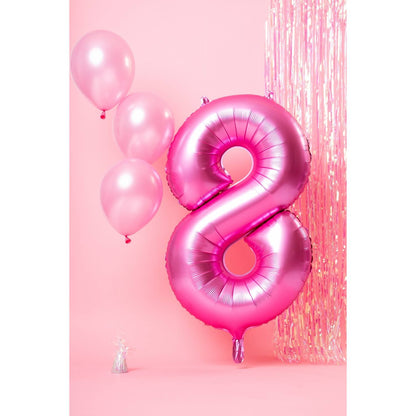 Ballon Chiffre 8 Rose mat 86cm