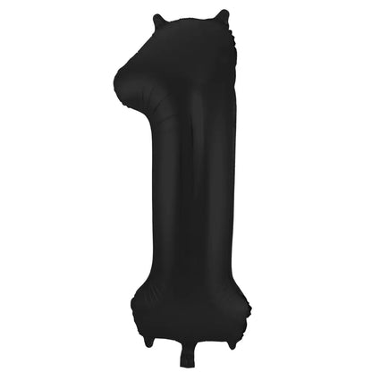 Ballon aluminium Chiffre 1 Noir Mate Métallique - 86 cm