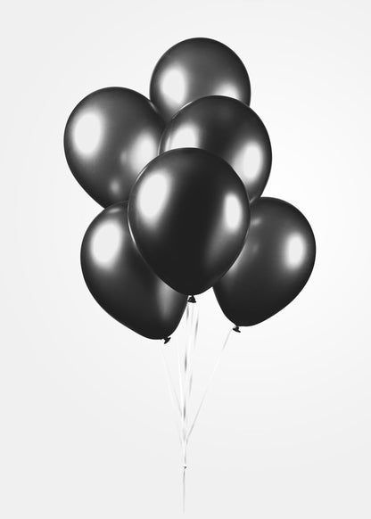 Ballon Noir - Effet Metallic