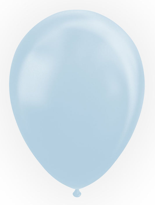 Ballon Bleu Clair - Effet Perle - Vendu par 10 - Ø 12 / 30 cm