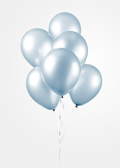 Ballon Bleu Clair - Effet Perle