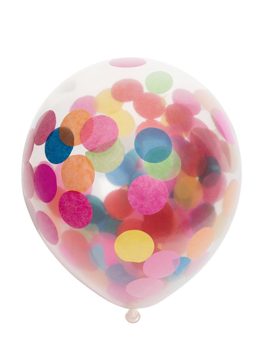 Ballon Transparent - Confetti Multicolore