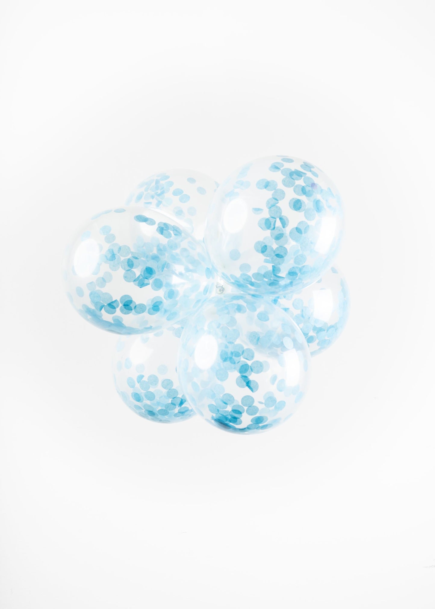 Ballon Transparent - Confetti Bleu Pastel