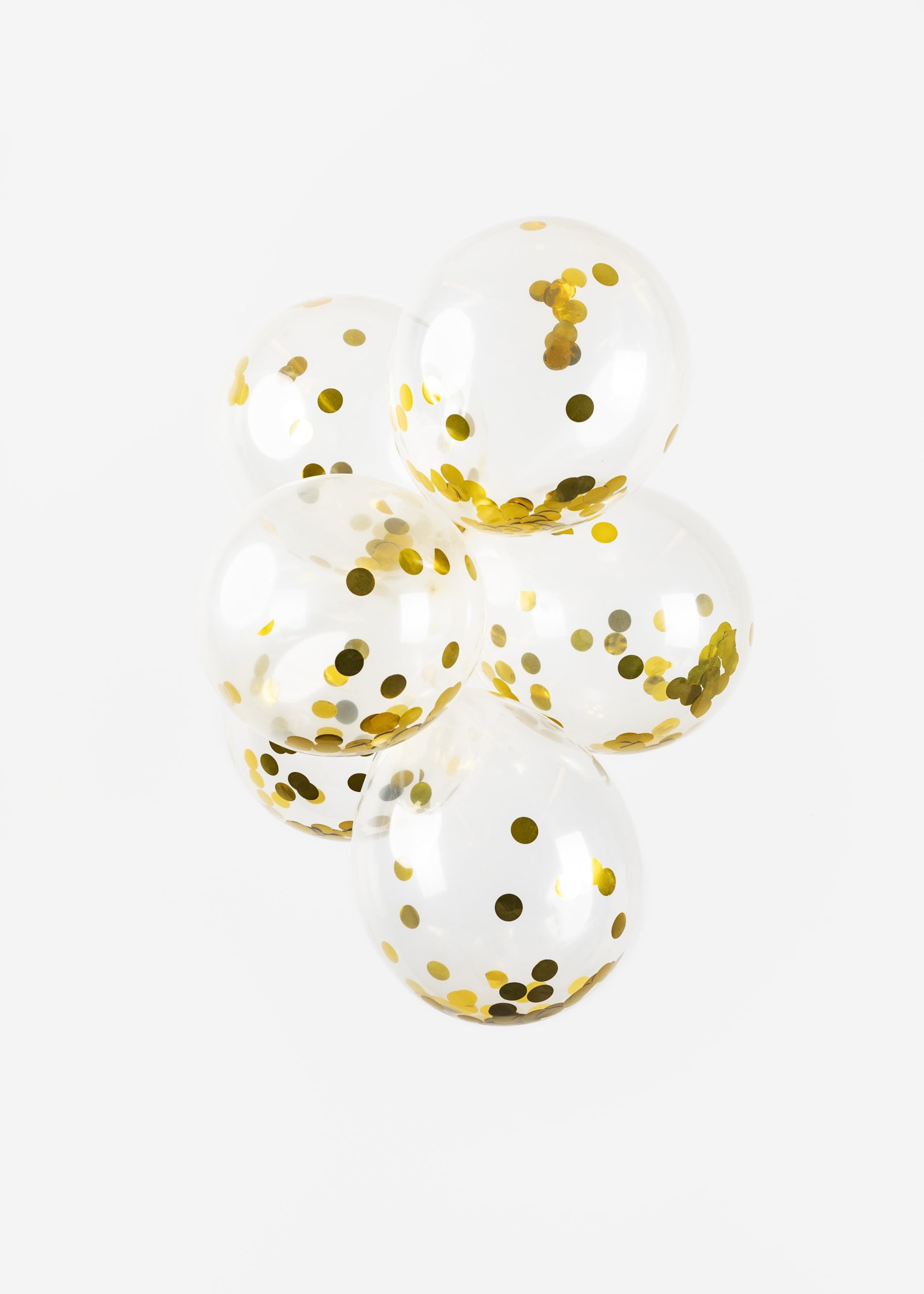 Ballon Transparent - Confetti Metallic Or