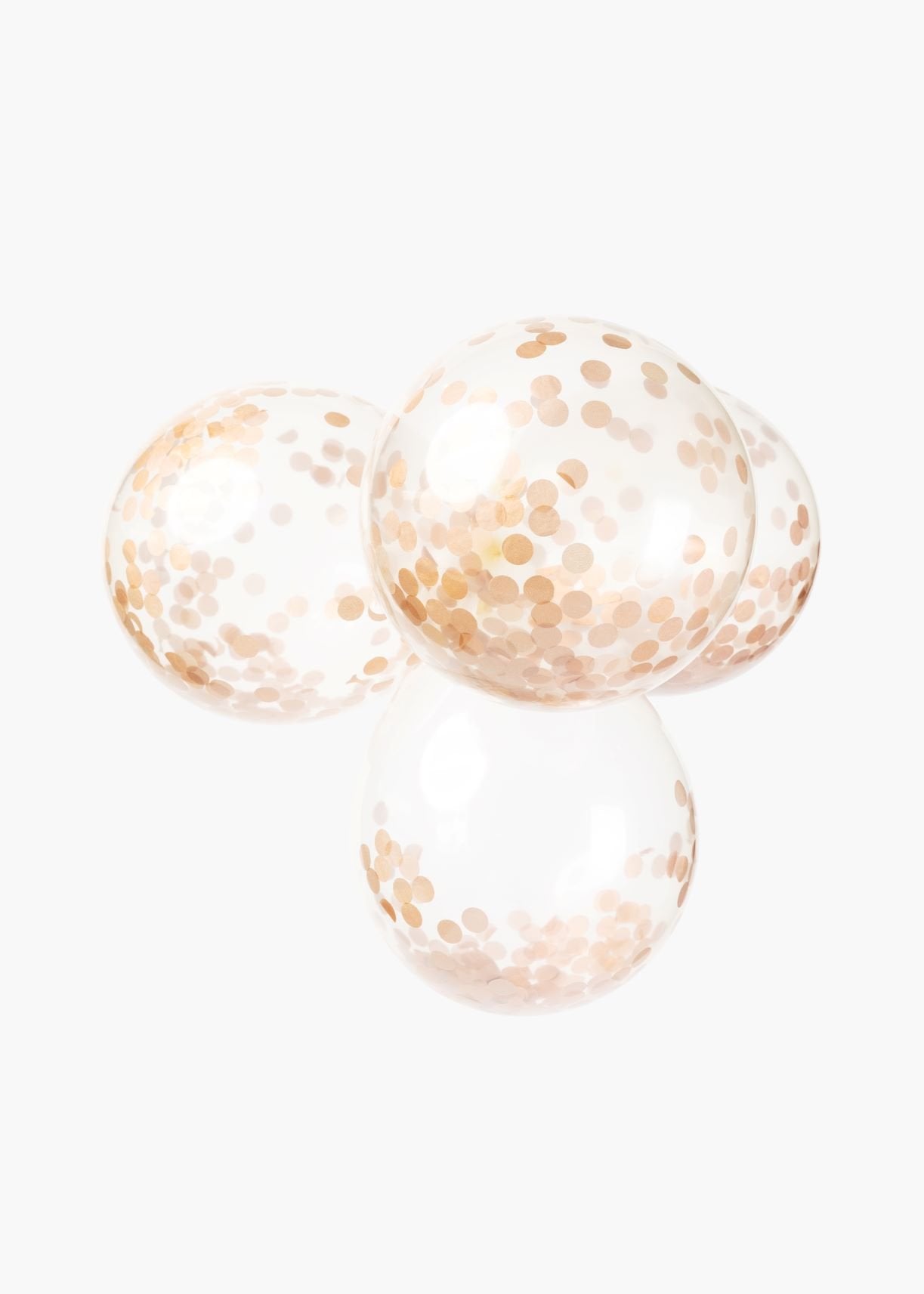 Ballon Transparent - Confetti Metallic Rose Gold