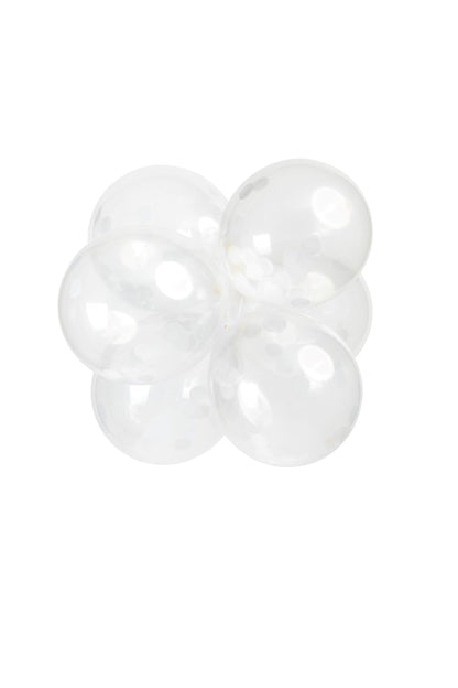 Ballon Transparent - Confetti Blanc