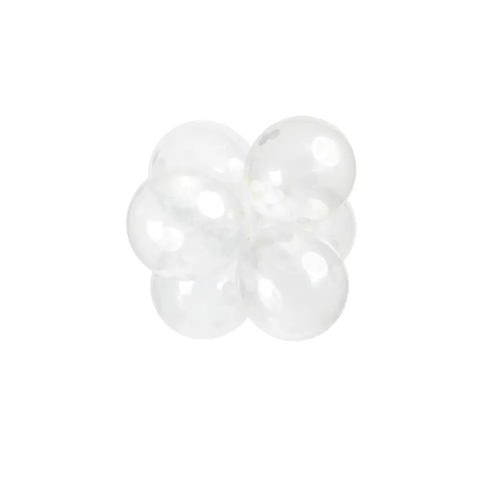 Ballon Transparent - Confetti Blanc - Vendu par 6 - Ø 12 / 30 cm