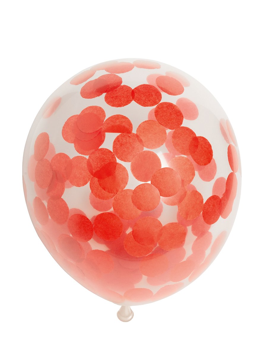 Ballon Transparent - Confetti Rouge