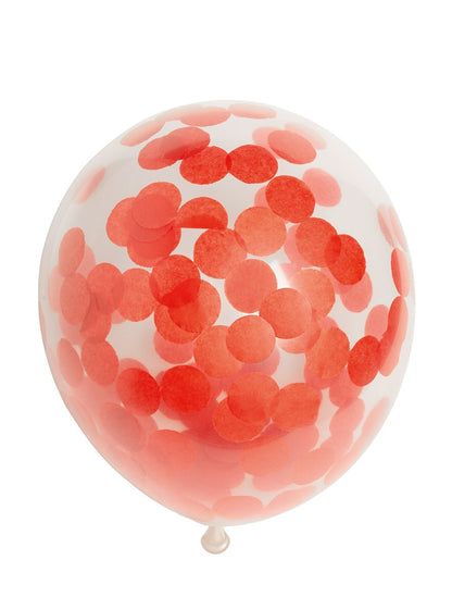 Ballon Transparent - Confetti Rouge