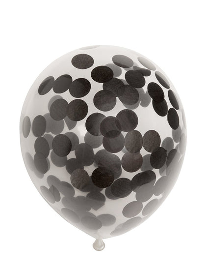 Ballon Transparent - Confetti Noir