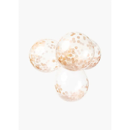 Ballon Transparent - Confetti Rose Gold - Vendu par 6 - Ø 12 / 30 cm