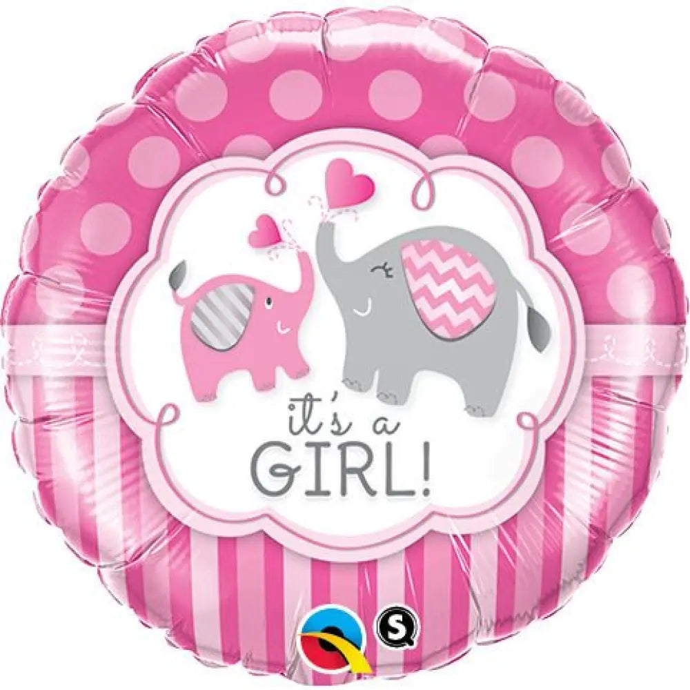 Ballon Alu 46cm - Elephant ''It's a Girl''