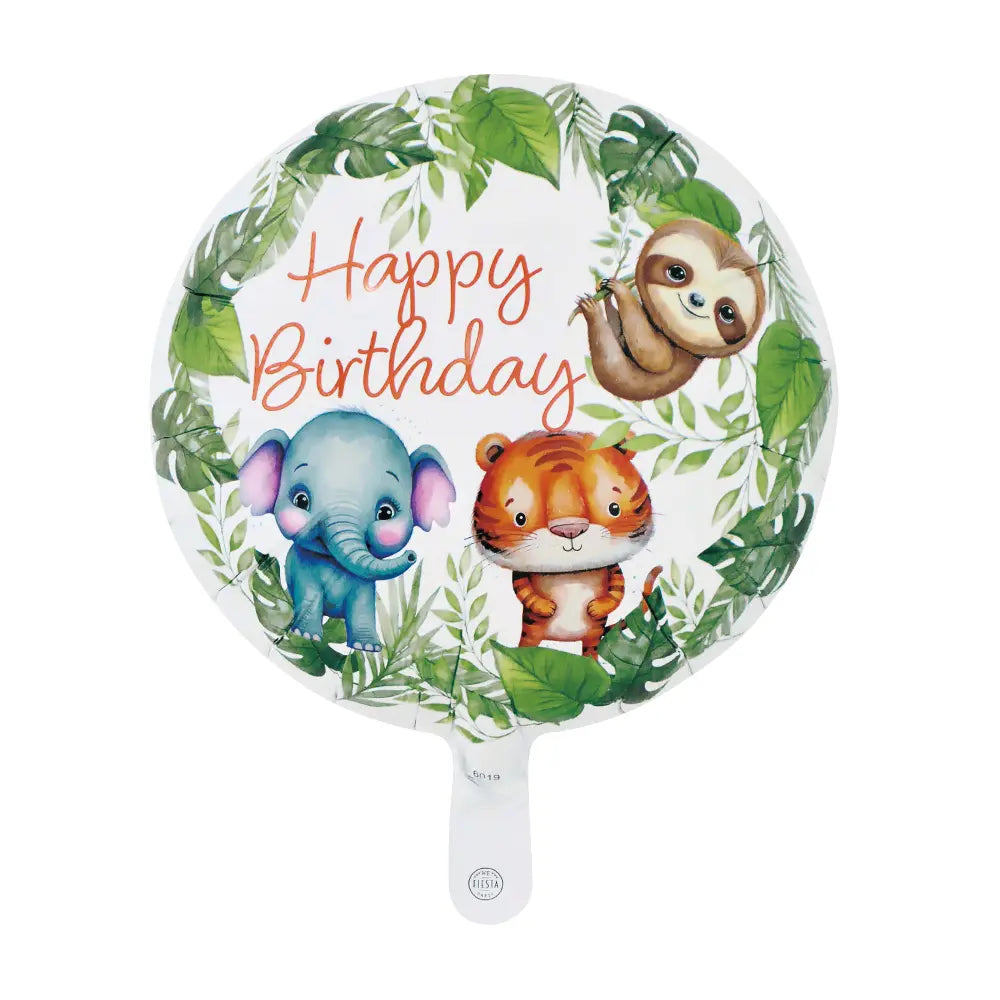 Ballon 18" Rond - "Happy Birthday" Jungle
