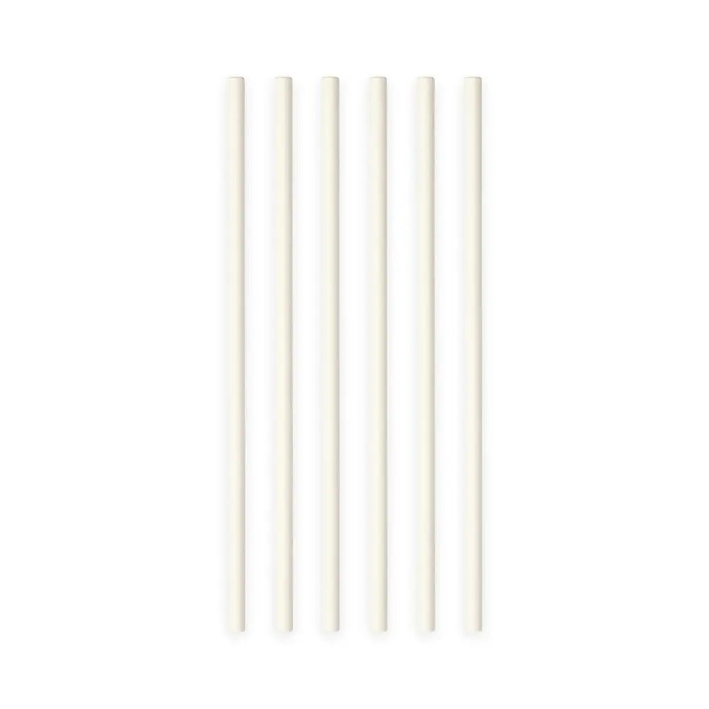 20 Pailles en Papier 6mm x 197mm - Blanc