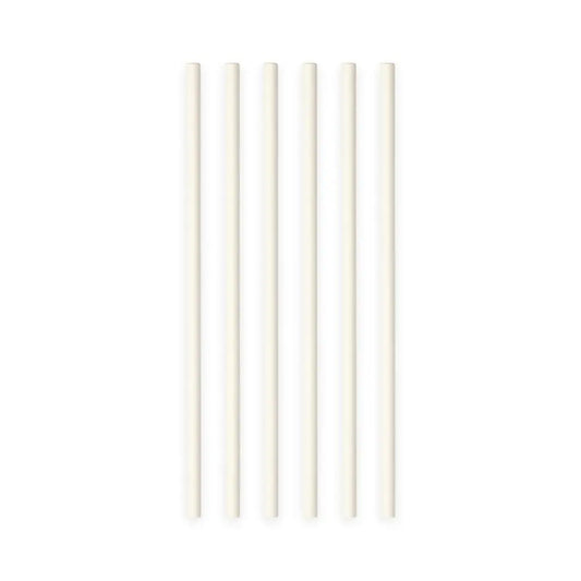 20 Pailles en Papier 6mm x 197mm - Blanc