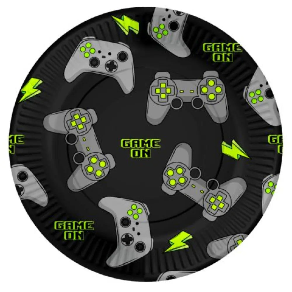 8 Assiettes en Carton D23cm - Gaming
