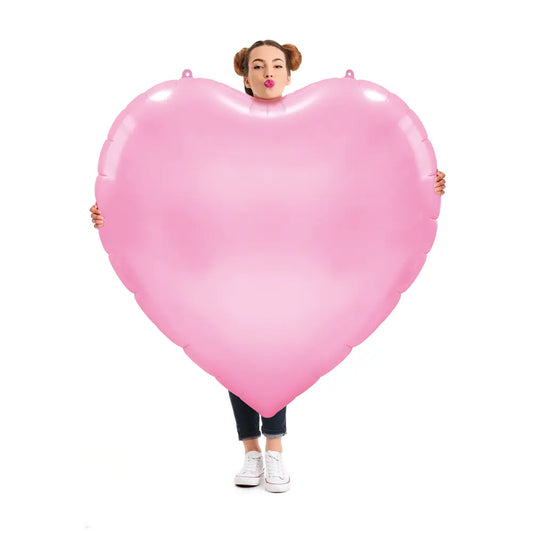 Ballon Alu Coeur Rose XXL - 62"
