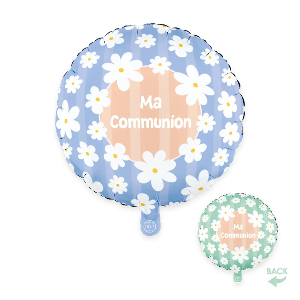 Ballon Rond 18'' - Marguerites "Ma Communion"