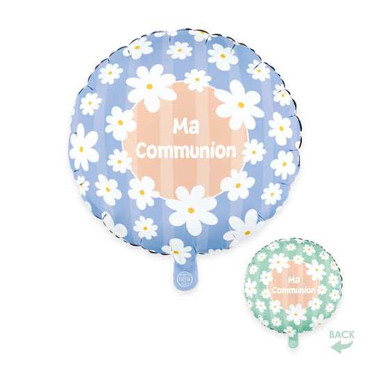 Ballon Rond 18'' - Marguerites "Ma Communion"