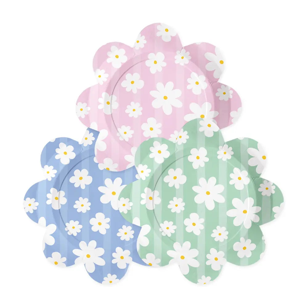 8 Assiettes en Carton 23cm - Marguerites