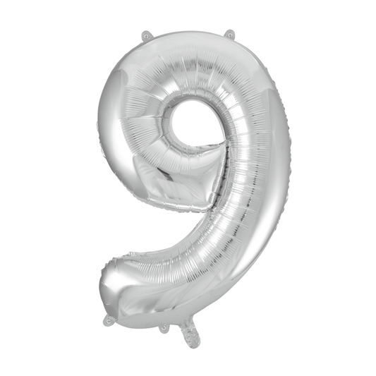 Foilballoon 34" no. 9 silver