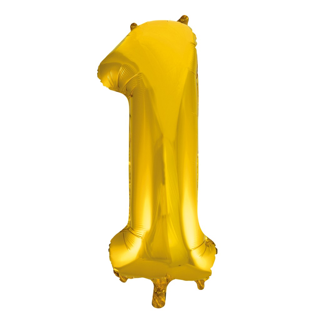 Foilballoon 34" no. 1 gold