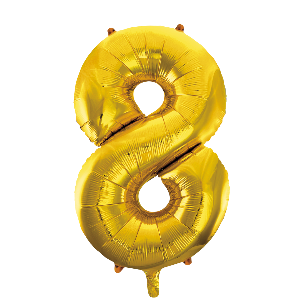 Foilballoon 34" no. 8 gold