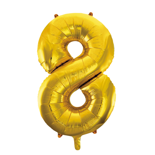 Foilballoon 34" no. 8 gold