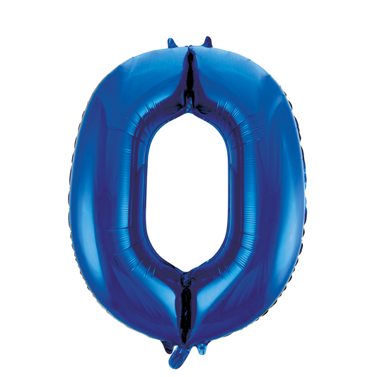 Foilballoon 34" no. 0 blue