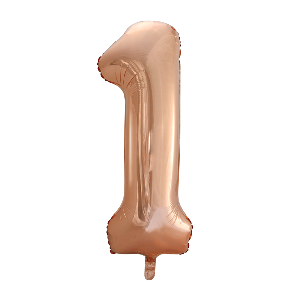 Foilballoon 34" no. 1 rose gold