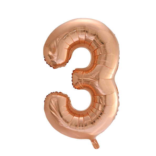 Foilballoon 34" no. 3 rose gold