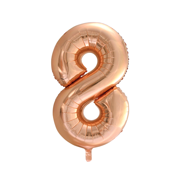 Foilballoon 34" no. 8 rose gold