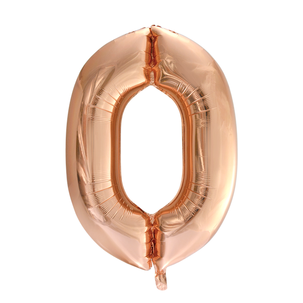 Foilballoon 34" no. 0 rose gold