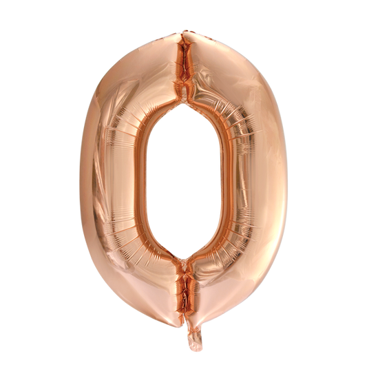 Foilballoon 34" no. 0 rose gold