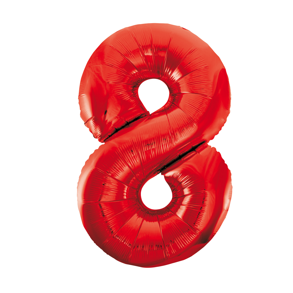 Foilballoon 34" no. 8 red