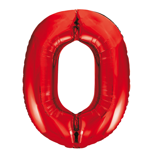 Foilballoon 34" no. 0 red