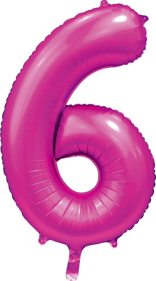 Foilballoon 34" no. 6 satin hotpink