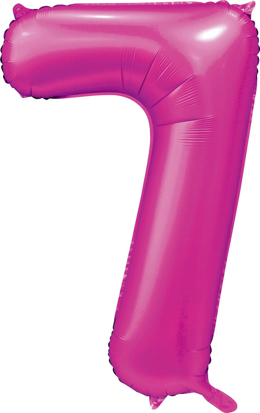 Foilballoon 34" no. 7 satin hotpink