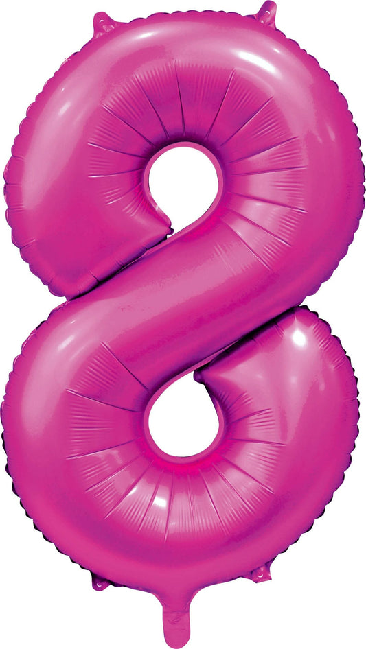 Foilballoon 34" no. 8 satin hotpink