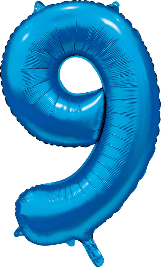 Foilballoon 34" no. 9 satin blue