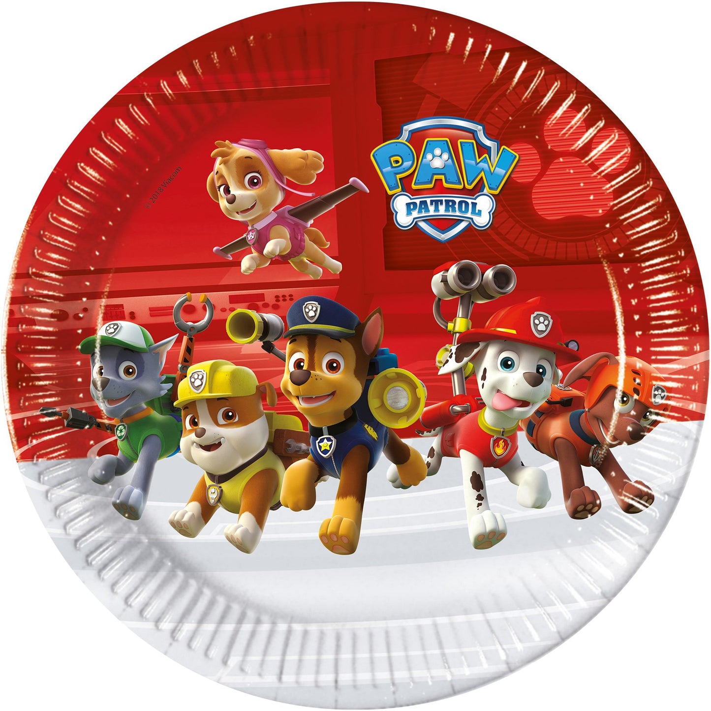 8 Paper Plates Large 23cm - Paw Patrol Ready For Action